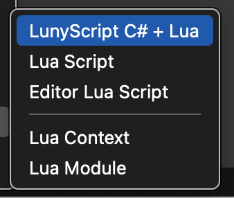 create lunyscript pair